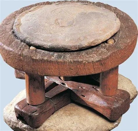 Illustration of an ancient pottery wheel