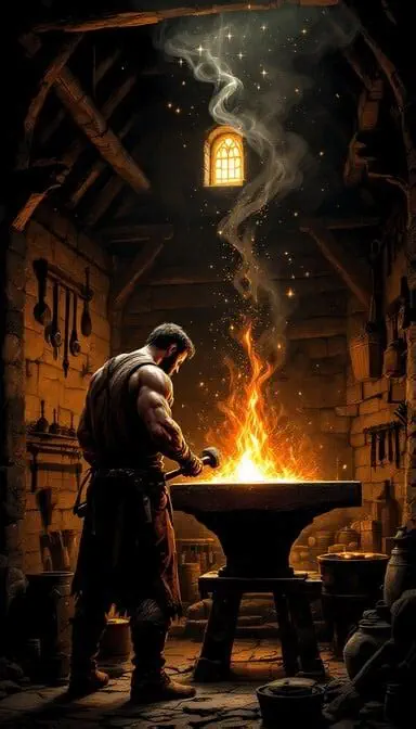 Illustration of an ancient forger
